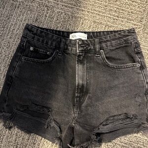 Zara Women's Charcoal Jean Shorts